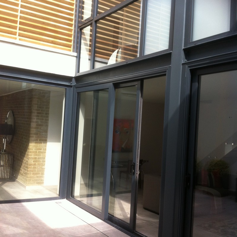 Anthracite aluminium sliding patio doors fitted in Isleworth